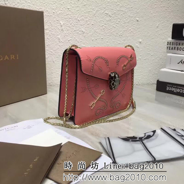 BVLGARI寶格麗 Serpenti Forever小牛皮翻蓋包 鏈條單肩斜挎包 285884 FYD1081
